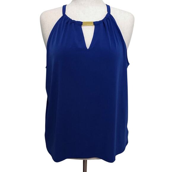 Michael Kors NWT Royal Blue Sleeveless Blouse Women XL - Picture 1 of 11